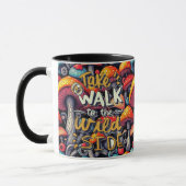 Double-Sided Mushroom Magic Retro Mug Tasse (Links)