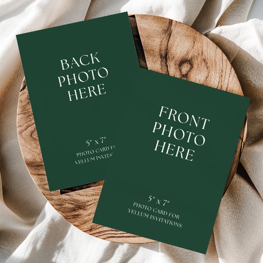 Double-Sided Photo Card for Vellum Wedding Invite Einladung
