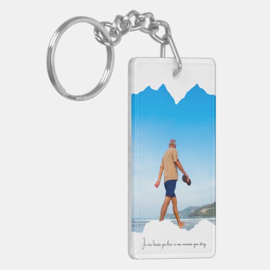 Double-Sided Rectangle Memorial Keychain Schlüsselanhänger (Vorderseite links)