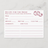 Double Sided Red Strawberry Bridal Shower Recipe  Begleitkarte (Vorderseite)