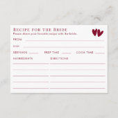 Double Sided Red Valentines Bridal Shower Recipe  Begleitkarte (Vorderseite)