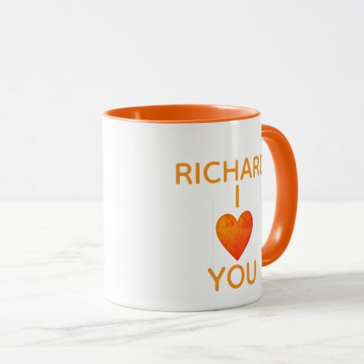 Double Sided Simple & Sweet I love You Custom Name Tasse (VorderseiteRechts)