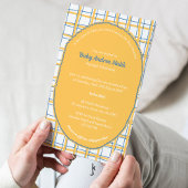 Double-Sided White Yellow Bright Plaid Hand-Drawn Einladung