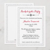 Double Silver Trim - 12x18 Bachelorette Einladung (Vorne/Hinten)