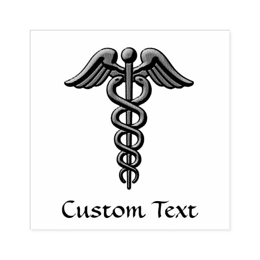 Double Snake Caduceus Gummistempel (Prägung)