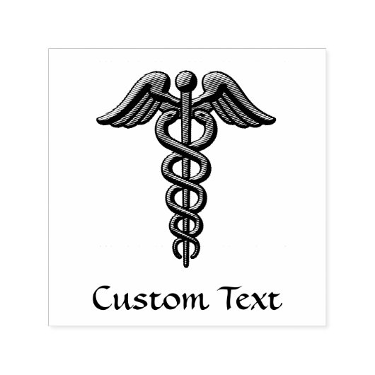 Double Snake Caduceus Permastempel (Design)