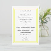 Double Soft Yellow Trim - 12x18Wedding Einladung (Stehend Vorderseite)
