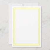 Double Soft Yellow Trim - 12x18Wedding Einladung (Rückseite)