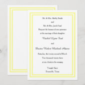 Double Soft Yellow Trim - 12x18Wedding Einladung (Vorne/Hinten)