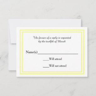 Double Soft Yellow Trim - RSVP-Karte RSVP Karte