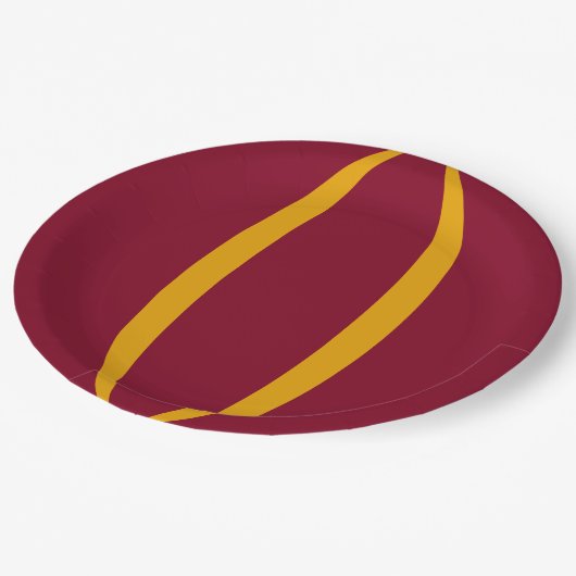 Double Stripe Custom Party Paper Plate Pappteller (Schrägansicht)