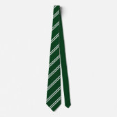Double Stripe Green & White Krawatte (Vorderseite)