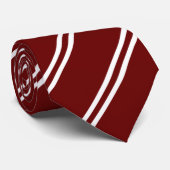 Double Stripe Maroon & White Krawatte (Gerollt)