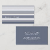 Double Striped | Slate Blue Ombre Visitenkarte (Vorne/Hinten)