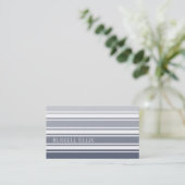 Double Striped | Slate Blue Ombre Visitenkarte (Stehend Vorderseite)