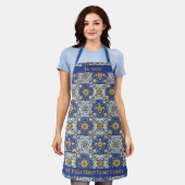 Double‑Text Azulejo Kitchen Apron  Schürze (Getragen)