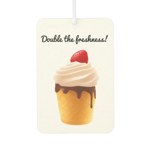 Double the Freshness – Cute Ice Cream Cone  Autolufterfrischer (Vorderseite)