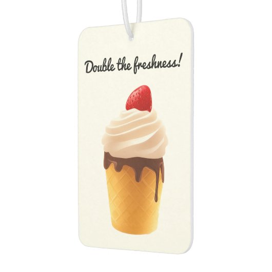 Double the Freshness – Cute Ice Cream Cone  Autolufterfrischer (Links)