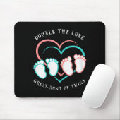 Double The Love New Great-aunt Of Twins Mousepad (Mit Mouse)