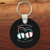 Double The Love New Great-aunt Of Twins Schlüsselanhänger (Vorderseite)