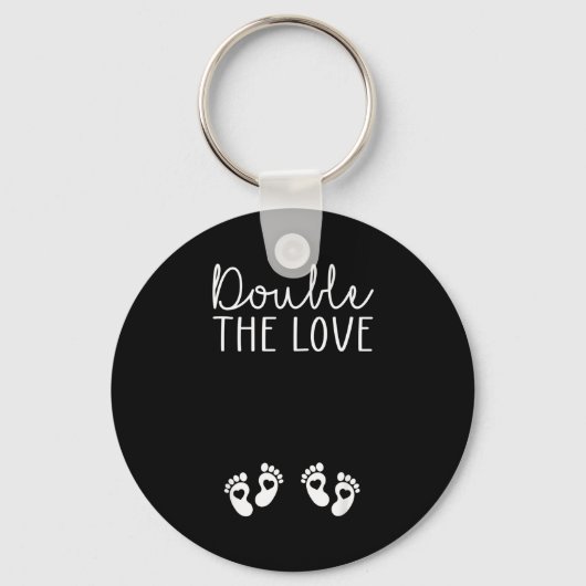 Double The Love Valentines Day Twin Pregnancy Anno Schlüsselanhänger (Vorderseite)