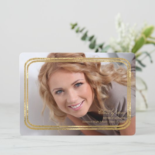 Double Thin Gold Frame Foto Abschluss Inv Ankündigung (Stehend Vorderseite)