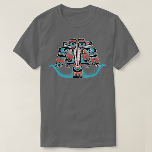 Double Thunderbird Native American Haida Tribe Art T-Shirt (Design vorne)