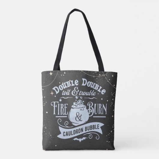 Double Toil und Trouble Hat Halloween Tasche (Rückseite)