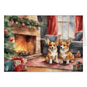 Double Trouble Corgi Dog Weihnachten (Vorderseite (Horizontal))