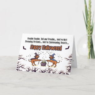 Double Trouble Dog Halloween – Leckerlis beschwöre Feiertagskarte