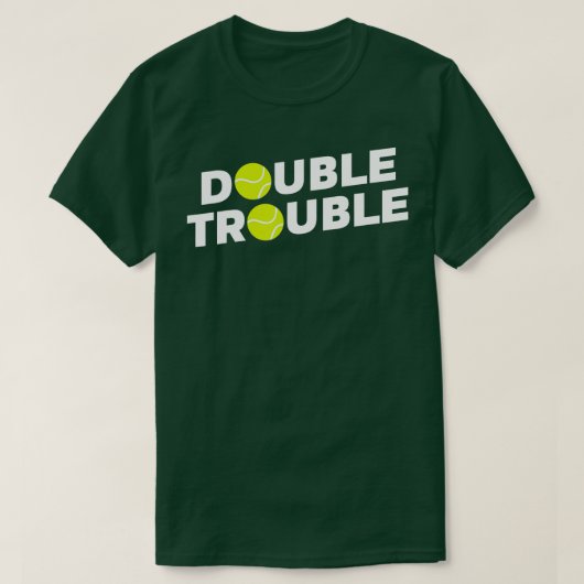 Double Trouble Funny Tennis  With Tennis Balls  T-Shirt (Design vorne)