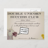 Double Unicorn Erfolg Club Postkarte (Vorne/Hinten)