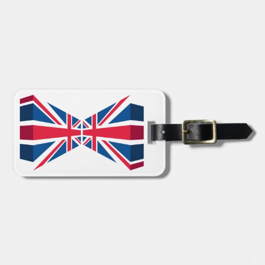 Double Union Jack, Britische Flagge in 3D Gepäckanhänger (Vorderseite horizontal)