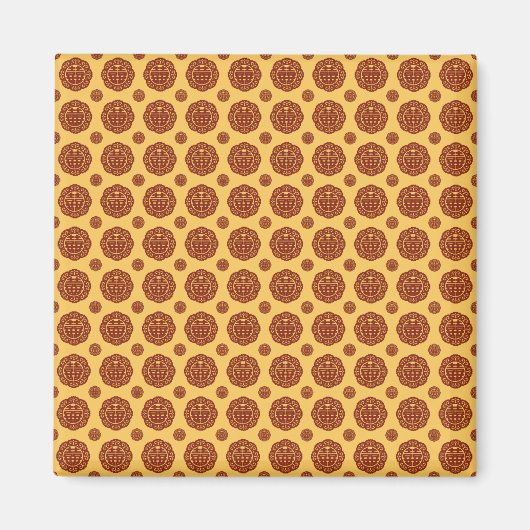 Double Xi Chinese Wedtern Pattern Magnet (Vorne)