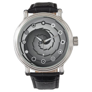 Double Yin Yang Spiral (binär) von Kenneth Yoncich Armbanduhr