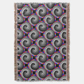 Double Yin Yang Spiral von Kenneth Yoncich Decke (Vorderseite Vertikal)
