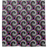 Double Yin Yang Spiral von Kenneth Yoncich Duschvorhang (Vorderseite)