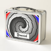 Double Yin Yang Spiral von Kenneth Yoncich Metall Lunch Box (Rückseite)