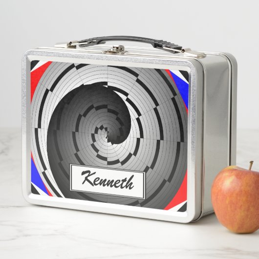 Double Yin Yang Spiral von Kenneth Yoncich Metall Lunch Box (Beispiel)