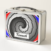 Double Yin Yang Spiral von Kenneth Yoncich Metall Lunch Box (Vorderseite)