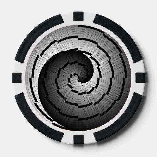 Double Yin Yang Spiral von Kenneth Yoncich Pokerchips (Vorderseite)