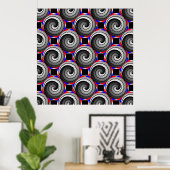 Double Yin Yang Spiral von Kenneth Yoncich Poster (Heimbüro)