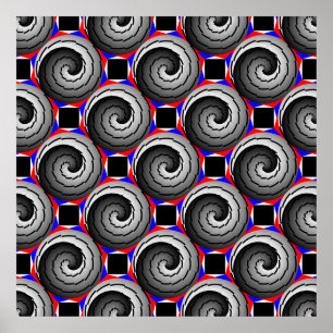 Double Yin Yang Spiral von Kenneth Yoncich Poster