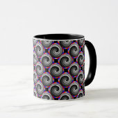 Double Yin Yang Spiral von Kenneth Yoncich Tasse (VorderseiteRechts)