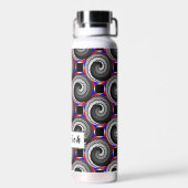 Double Yin Yang Spiral von Kenneth Yoncich Trinkflasche (Rückseite)