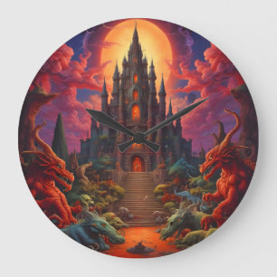 Double Your Dragon Fantasy Final Große Wanduhr