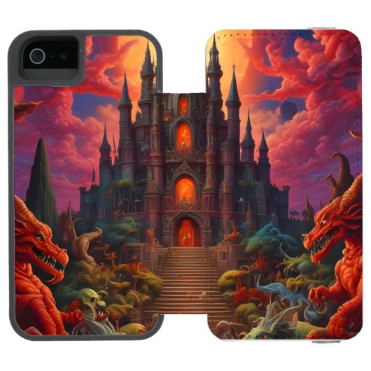 Double Your Dragon Fantasy Final Incipio iPhone Geldbeutel-Hülle (Folio Geöffnet)