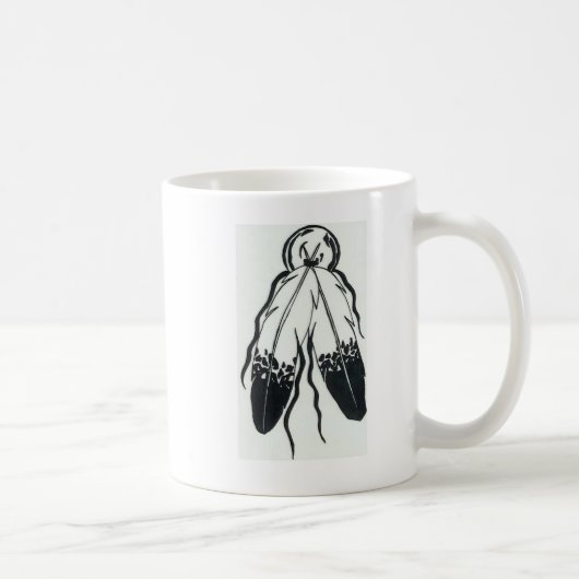 DoubleFeather Cherokee Gebets-Segen Kaffeetasse (Rechts)