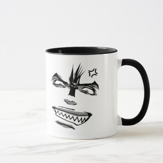Doubleman glückliche/verärgerte Gefühl-Tasse Tasse (Rechts)