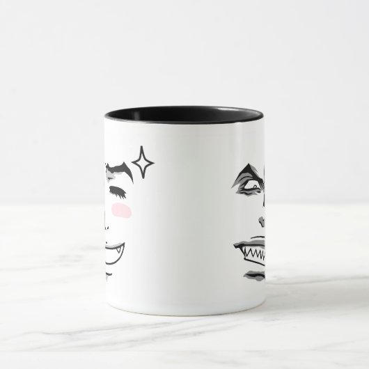 Doubleman glückliche/verärgerte Gefühl-Tasse Tasse (Zentrum)